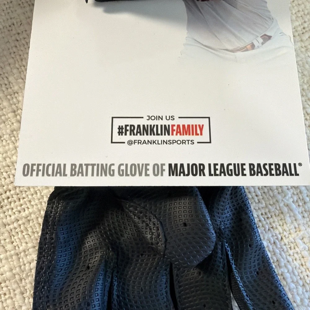 NWT FRANKLIN SPORTS YOUTH NEX-SKINZ BATTING GLOVES SIZE: YOUTH S - BLACK